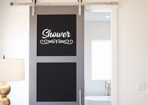 Shower Sign - Toilet Sign Home Washroom Cute Decor Design Vinyl Decal Sticker - Picture 1 of 8