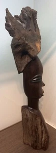 Afrikanische Holz Frauen Figur Skulptur Sehr ausgefallen Und Selten 41cm Hoch - Bild 1 von 9