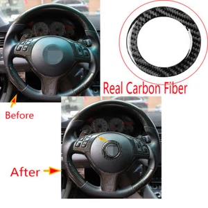 Real Carbon Fiber Inner Steering Wheel Cover Trim For BMW 3 Series E46 1998-2005 - Picture 1 of 8