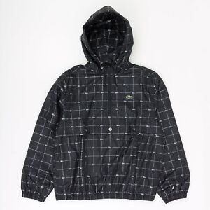 Supreme SS18 Lacoste Reflective Grid Anorak jacket parka box camp logo tee Black