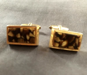 Manschettenknöpfe  mit braunen Steinen - Bild 1 von 3