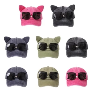Adult Cat Ear Baseball Cap Spring Summer Men Woman Casual Cap for Outdoor Sports - Picture 1 of 15