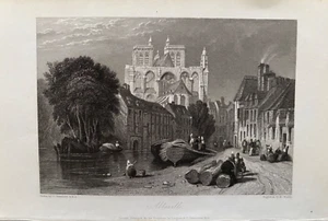 Stampa antica 1834; Abbeville, Francia dopo Stanfield - Foto 1 di 2