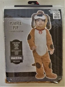 Infant PLAYFUL PUP Costume 0-6mo NEW Jumpsuit Hood Booties BABY Puppy Dog 4pc - Picture 1 of 2