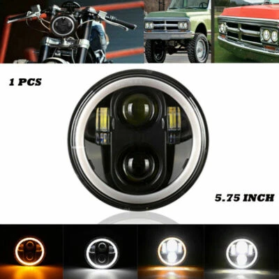 Faro LED blanco/ámbar para Honda Shadow VT 600 750 1100 VTX 1300 5-3/4" 5,75" Foto 1 de 4