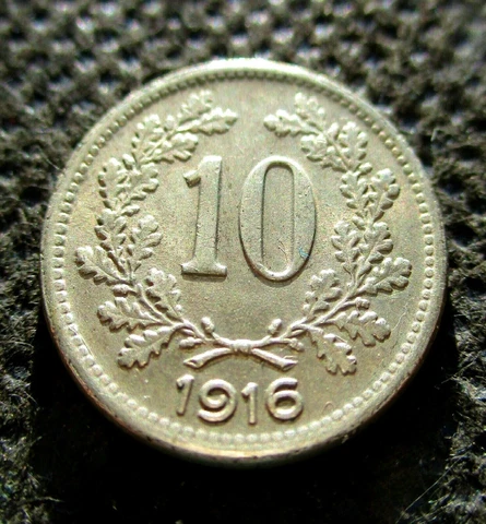 OLD COIN OF AUSTRIA-HUNGARY EMPIRE 10 HELLER 1916 WORLD WAR I FRANZ JOSEPH I Cover