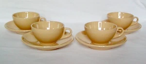Shenango China Inka Ware hellbraun Restaurant Tassen & Untertassen, 4er Set, Vintage - Bild 1 von 8