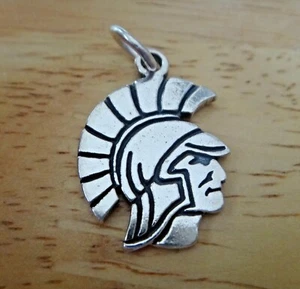 Dije de plata esterlina 21x15 mm perfil espartano o cabeza dice espartanos en la parte posterior - Imagen 1 de 3