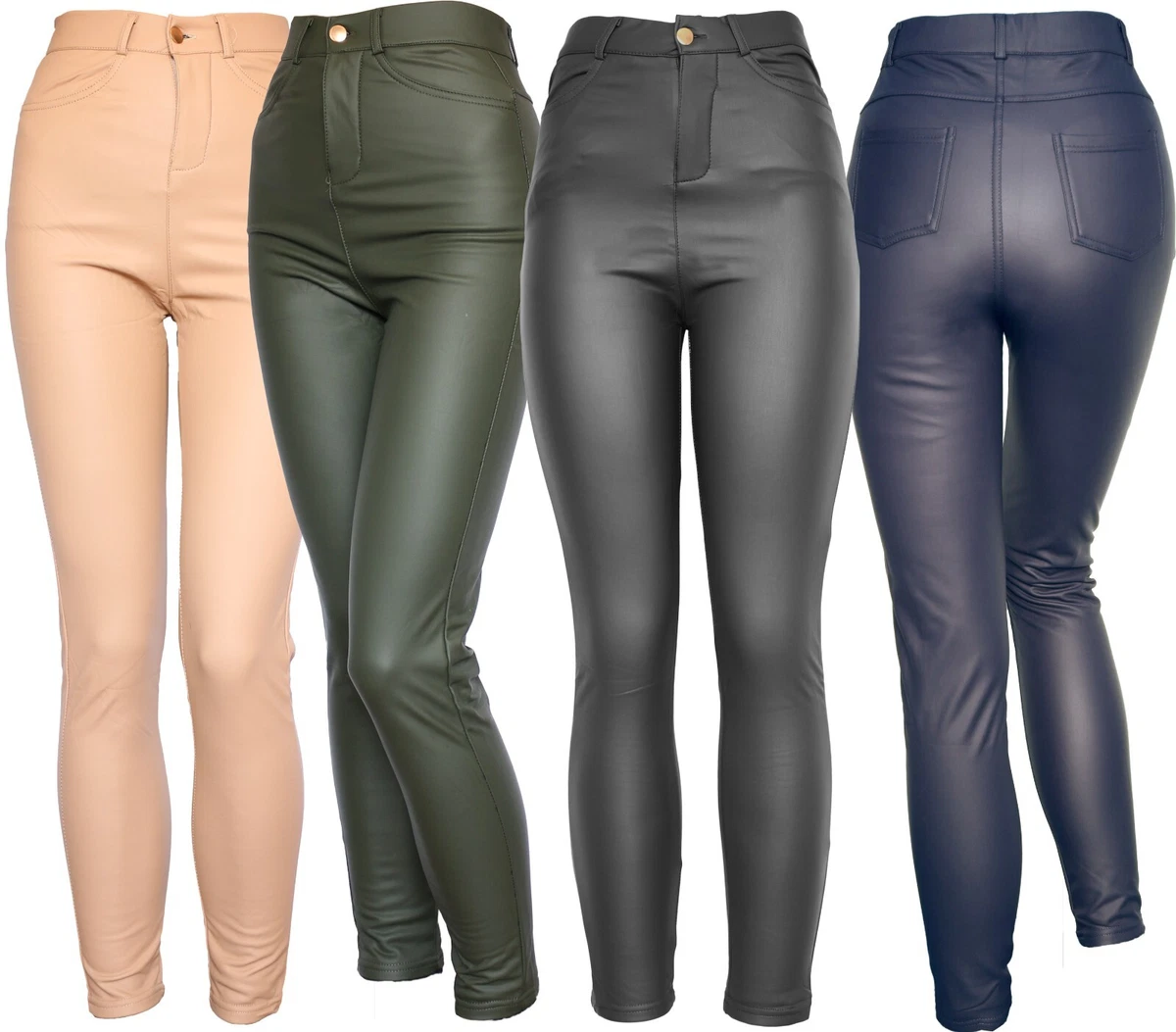 Leggins De Cuero Push Up Para Mujer - Cintura Alta, Térmicos Y Elásticos, Ideales Para Halloween Y Fiestas