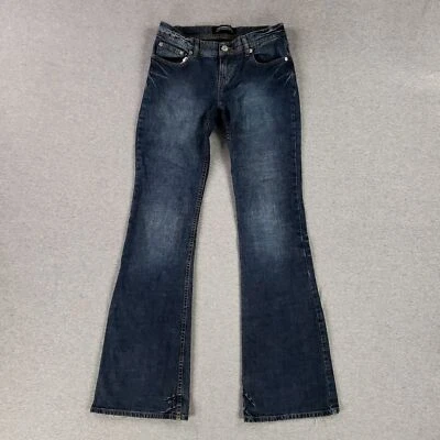 Jean London Vintage Talla 4 Tiro Inferior Retro Años 2000 Pierna Acampanada Forrada Largo Alto Foto 1 de 4