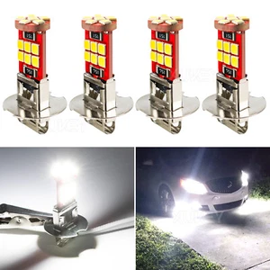4x H3 LED 6500K 18-SMD WHITE HEADLIGHT FOG DRIVING LIGHT BULBS CAR LAMP GLOBES - Picture 1 of 6
