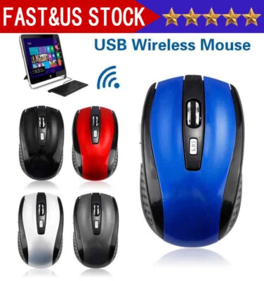 2.4GHz Wireless Optical Mouse Mice & USB Receiver For PC Laptop Computer DPI USA - Image 1 of 4