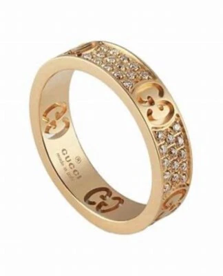 Anel ícone Gucci Stardust ouro amarelo 18 quilates diamante - Tamanho G - Imagem 1 de 4