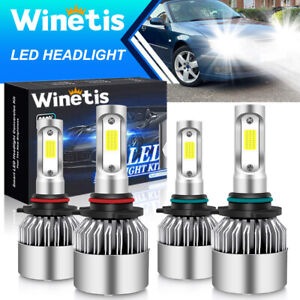 For Cadillac DeVille 1987-2005 4x Hi&Low Beam Front LED Headlight Bulbs White