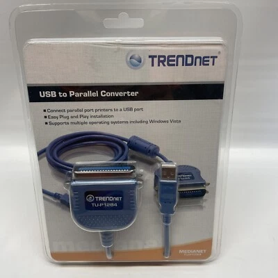 TRENDnet USB to Parallel Printer Cable Adapter - Centronics Male TU-P1284 - Image 1 of 3