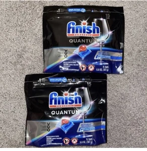 2 New Finish Powerball Quantum Dishwasher Detergent 15 Tabs Each No Pre Rinse - Picture 1 of 4