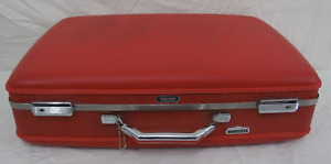 Vintage 60's AMERICAN TOURISTER "Tiara" Red Hard Shell 24" Suitcase Luggage VTG