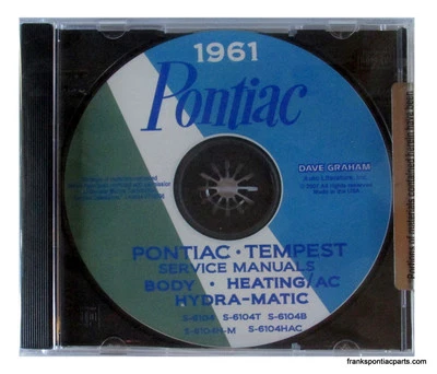 1961 Pontiac Shop Manual de Serviço CD Catalina Ventura Bonneville Tempest - Imagem 1 de 2