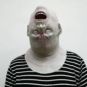Reverse 3D Zombie Head Mask Prank Joking Grimacing Halloween Scary Party - Picture 1 of 8