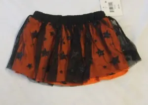 NWT Baby Girl Halloween Skirt Size 12M Super Sparkly Stars Orange Adorable! - Picture 1 of 4