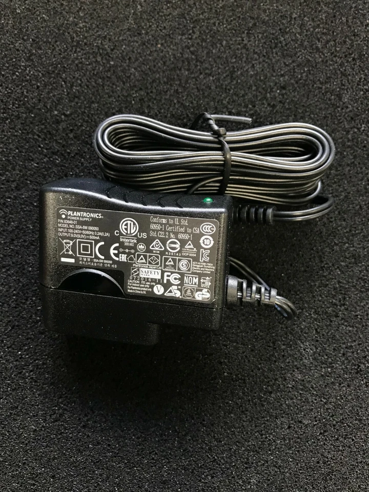 X1 NEW Plantronics 83648-01 SSA-5W 090050 UK 9VDC 500mA AC Adapter / Charger - Image 1 of 4