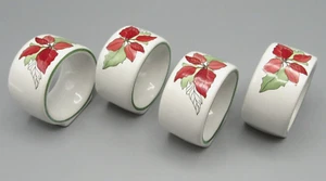 POINSETTIA BY BLOCK BERNARDA NAPKIN RINGS SET OF 4 - Picture 1 of 12