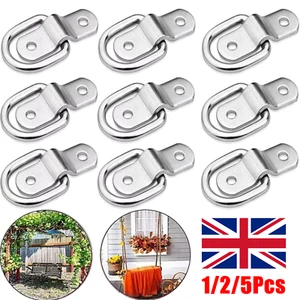 1-5x/Set Lashing D Ring Tie Down Anchor Rings Bracket Mounting Plate Truck Load - Picture 1 of 20