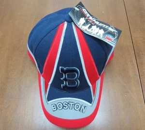 Boston Adjustable Hat Blue/Grey/Red NWT By City Hunter - Picture 1 of 3
