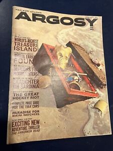 Argosy  January 1964 Man’s  Magazine - Treasure, Hockey, Bikini, New Cars