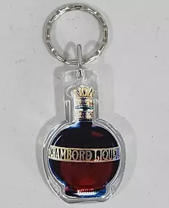 Anello portachiavi Chambord liquore Royal Deluxe bottiglia plastica acrilico NOS - Foto 1 di 6