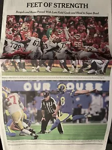 LA RAMS vs CINCINNATI BENGALS SUPER BOWL LVI NEW YORK TIMES GIORNALE 31/01/22 - Foto 1 di 2