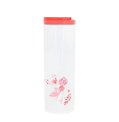 Vaso ramo de acero inoxidable Starbucks 16 oz colección botánica rosa blanco Foto 1 de 4