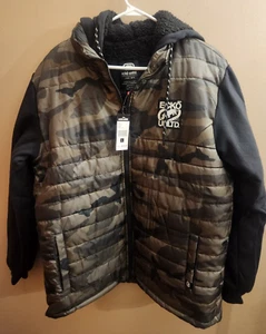 Ecko Unltd Fill Zip Hooded Jacket Fleece Lined Combat Camo Size L NWT - Picture 1 of 4