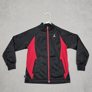 Nike Air Jordan Boys Jacket Small 8 10 Black Colorblock Track Jacket Full Zip Eu - Picture 1 of 18