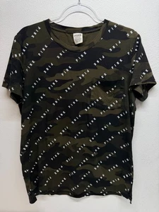 Victoria's Secret Pink Logo Camouflage Black Green Short Sleeve T Shirt Size S - Picture 1 of 9