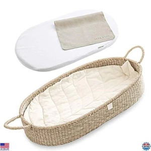 Cesta Cambiadora Bebé Premium - Pastos Marinos Artesanales, Lados Altos, Guardería Completa - Imagen 1 de 6