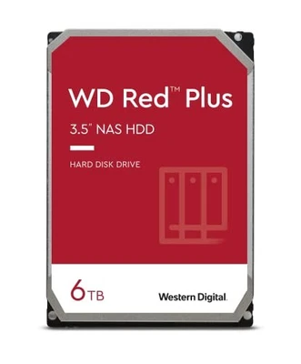 WD Red Plus WD60EFPX 6 TB Hard Drive - 3.5" Internal - SATA [SATA/600] - - Image 1 of 3