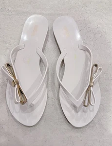 Melissa Flip Flops Sandals In White Size 8D - Picture 1 of 9