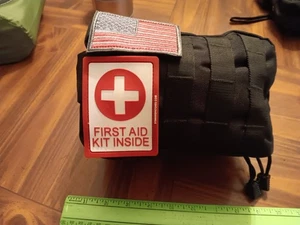 First Aid IFAK With Tourniquet, Bandages, Splint, Black Molle Pouch (25-1437) - Picture 1 of 5
