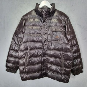 Vintage Adidas Jacket Mens Medium Brown Down Filled Lightweight Puffer - Picture 1 of 9