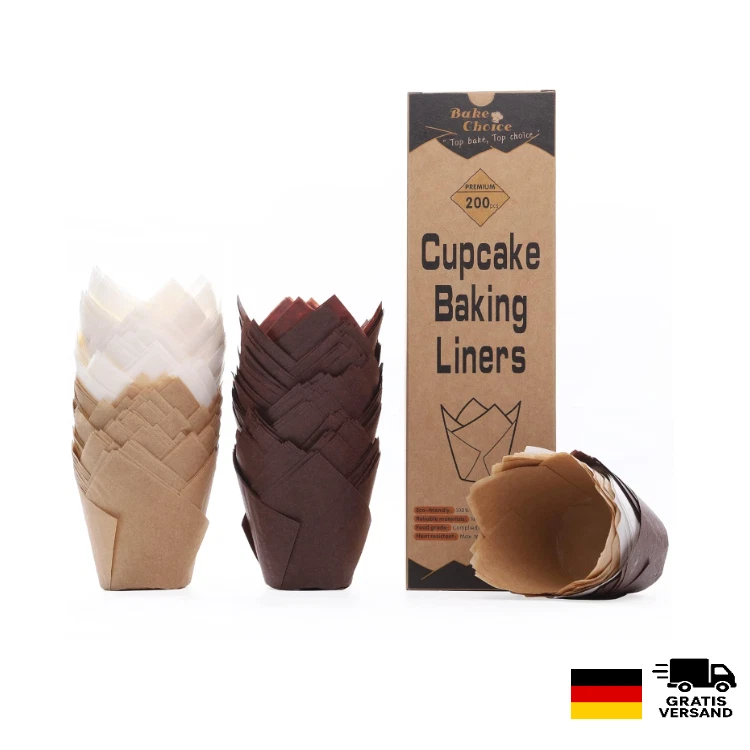 Muffinförmchen Papier Tulpen Standard,200 Stück Mix,Nordisches & Europäisches... - Bild 1 von 4