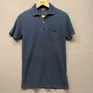 RRL Double RL Ralph Lauren Shirt Polo Small Indigo Died Men’s Work Wear - Picture 1 of 9