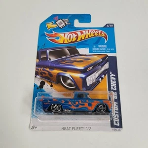 Hot Wheels 4/10 Heat Fleet '12 CUSTOM '62 CHEVY (Blue/Orange) 154/247 Flames - Picture 1 of 5
