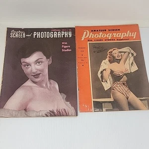(2) Vintage AMATEUR SCREEN And PHOTOGRAPHY w/ Figure Studies Aug 1949 & Feb 1953 - Picture 1 of 24