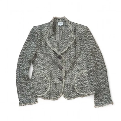 Chaqueta Blazer Armani Collezioni Lana Virgen/Gris Alpaca/Dorado Tweed Talla 48 M/L Foto 1 de 4