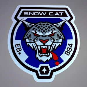 G.I. JOE SNOW C.A.T.  Vinyl Metallic  Sticker 6x5 - Picture 1 of 1