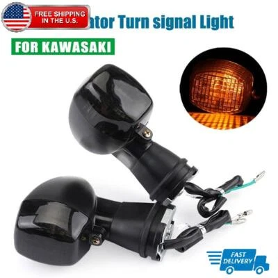 Front Turn Signal Lights For KAWASAKI NINJA 250R/500R KLE 250/400/500 Z750 ZR-7S - Image 1 of 4