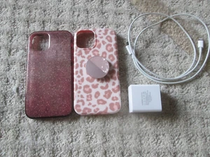 2 Apple iPhone 12 Pink Animal Velvet PINK Case w/Pop It + KATE SPADE + Charger - Picture 1 of 6