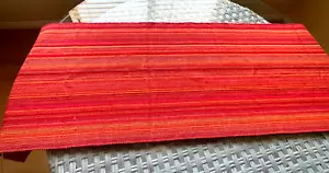 Crate & Barrel Table Runner Woven Cotton 14"x 60" Red & Orange Made in India - Picture 1 of 13