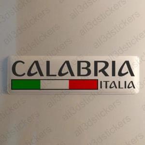 Calabria Italia Adesivi Adesivo Bandiera 120x30mm Resinati 3D Resinato Auto - Bild 1 von 1